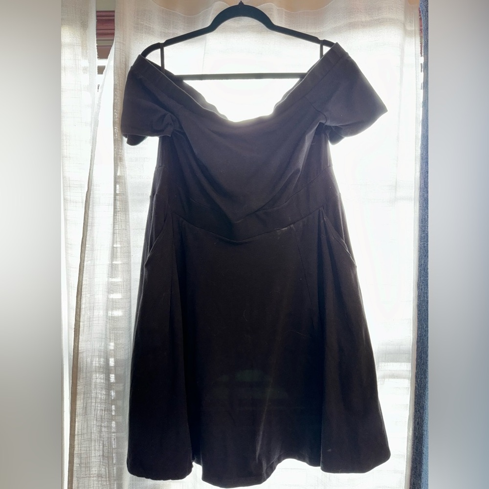 Torrid Black Off The Shoulder Short Sleeve Dress Women's 1 1X